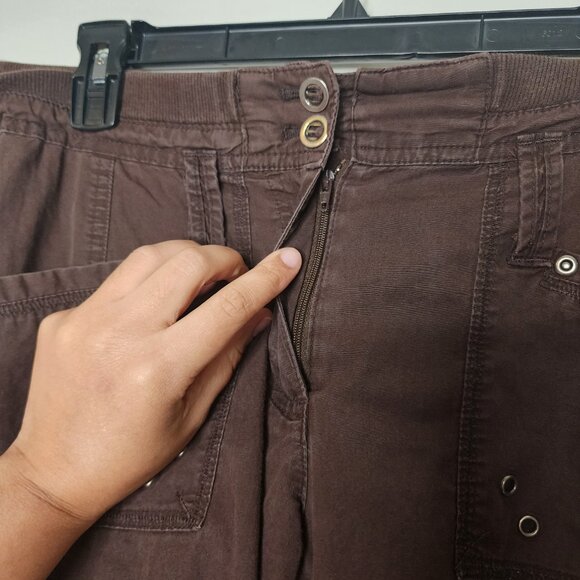 Chico's brown utility cargo pants size 0.5 elasticized waist band casual y2k - Picture 7 of 10